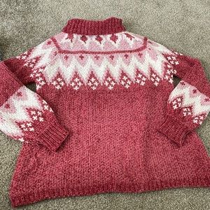 Pink Lily crochet-style turtleneck! Size medium